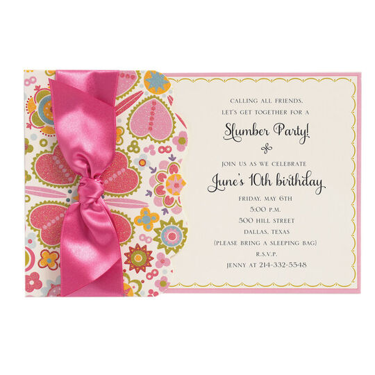 Glittered Heart Sleeve Invitations